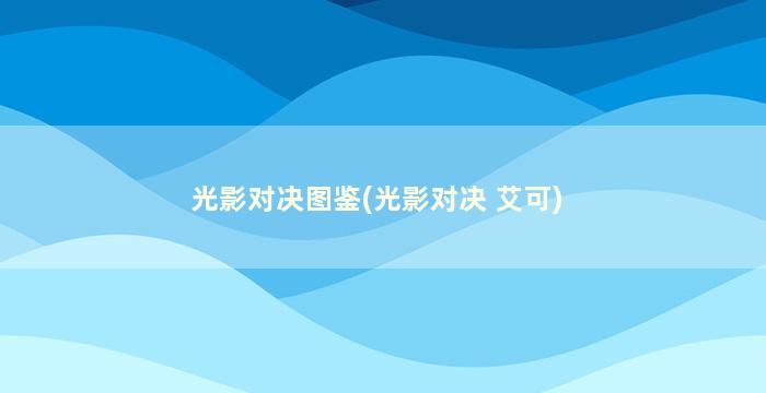 光影对决图鉴(光影对决 艾可)